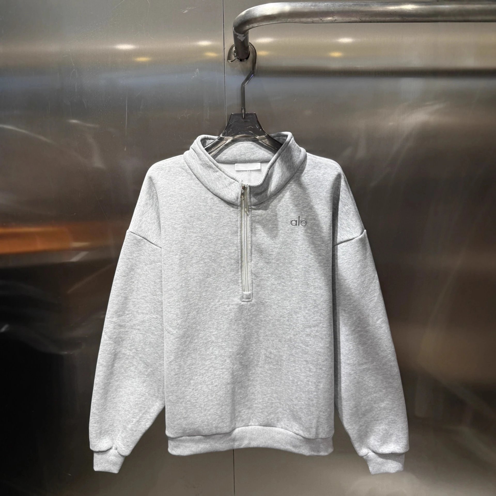Alo Grey Half-Zip Sw