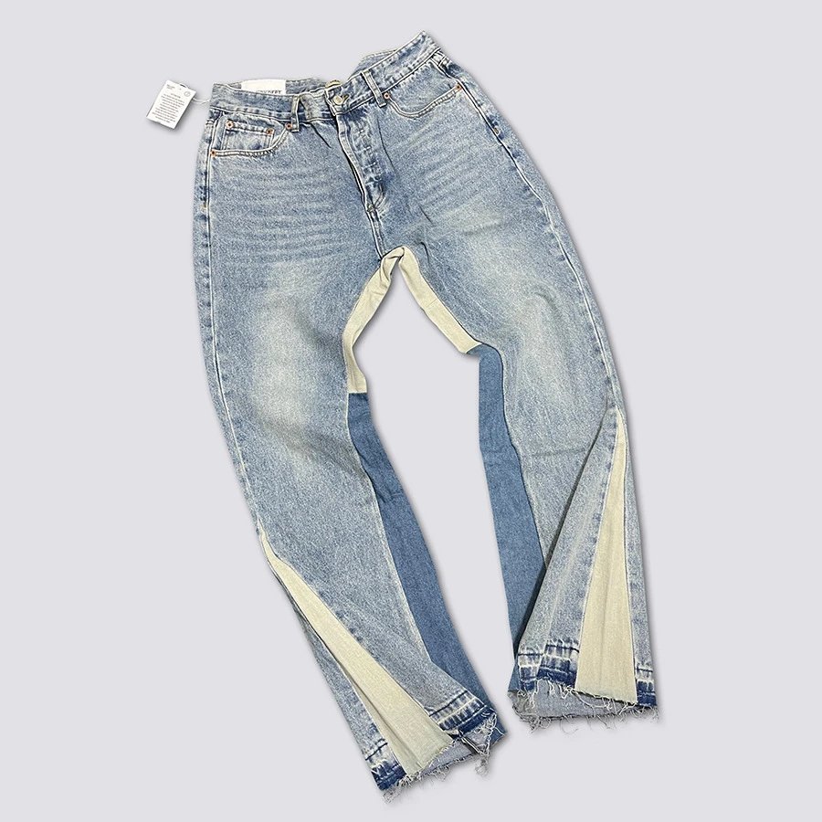 Light Blue Denim Wide Leg Jeans