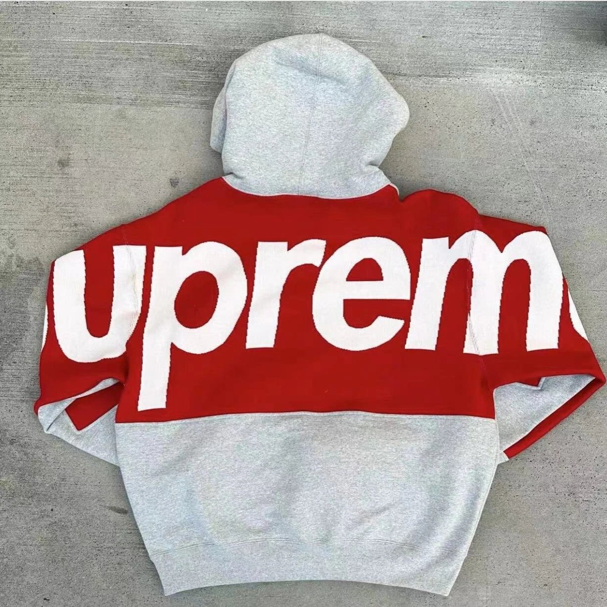 Supreme Red and Grey Hoodie