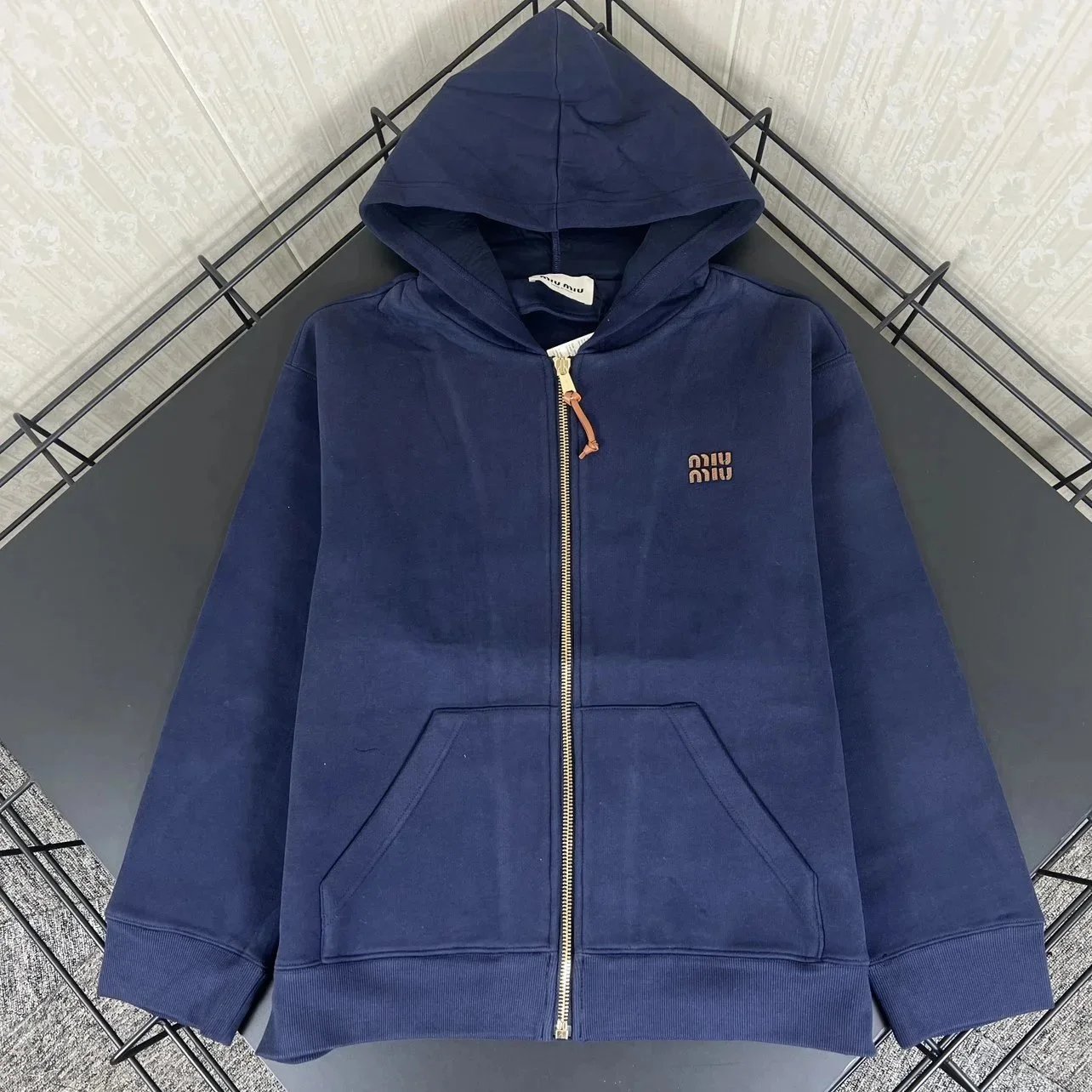 Miu Miu Navy Zip-Up 