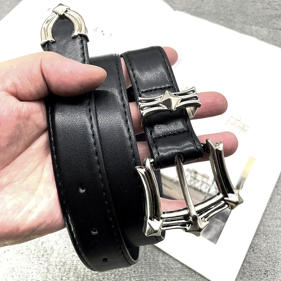 Black Leather Belt w