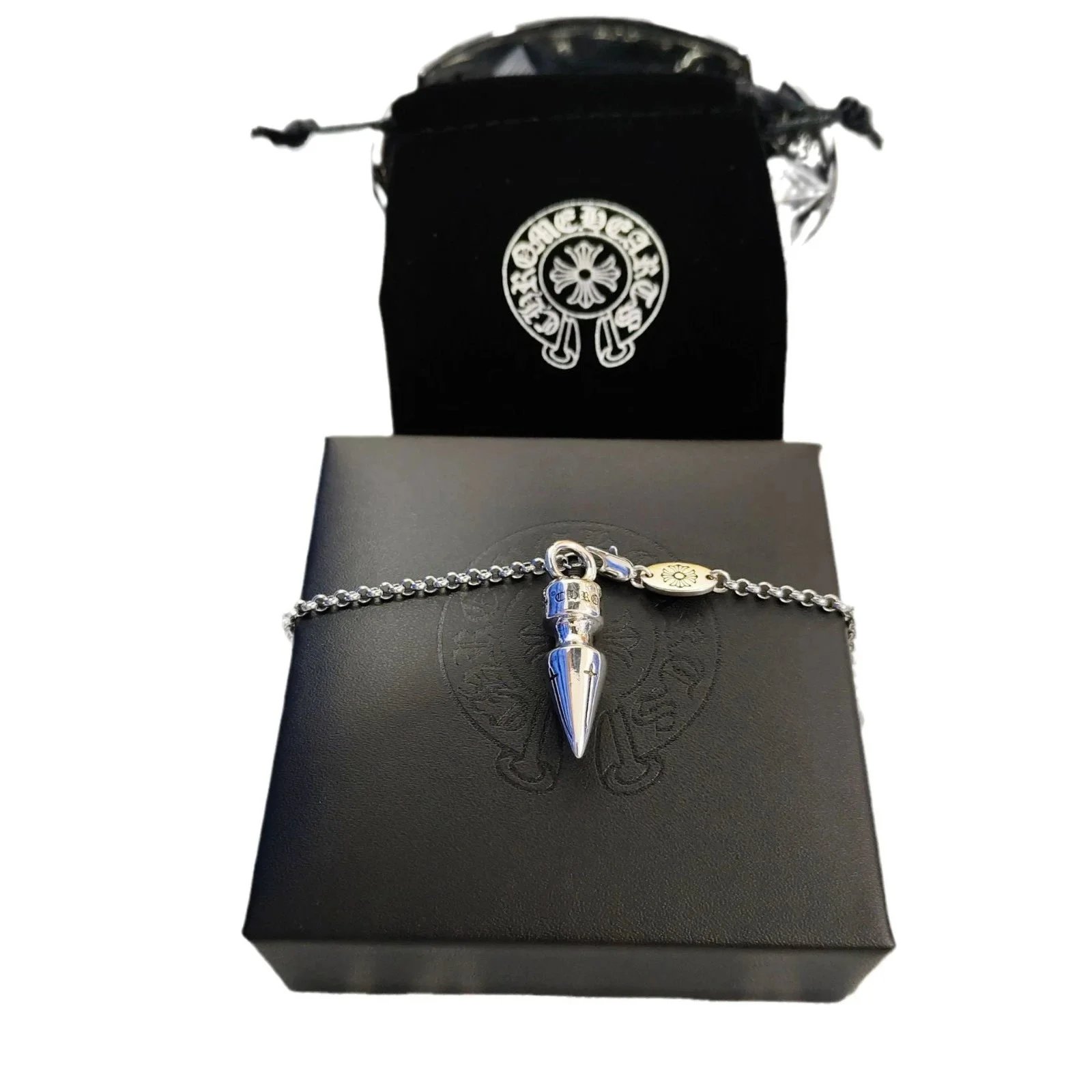 Chrome Hearts Silver Spike Pendant Bracelet