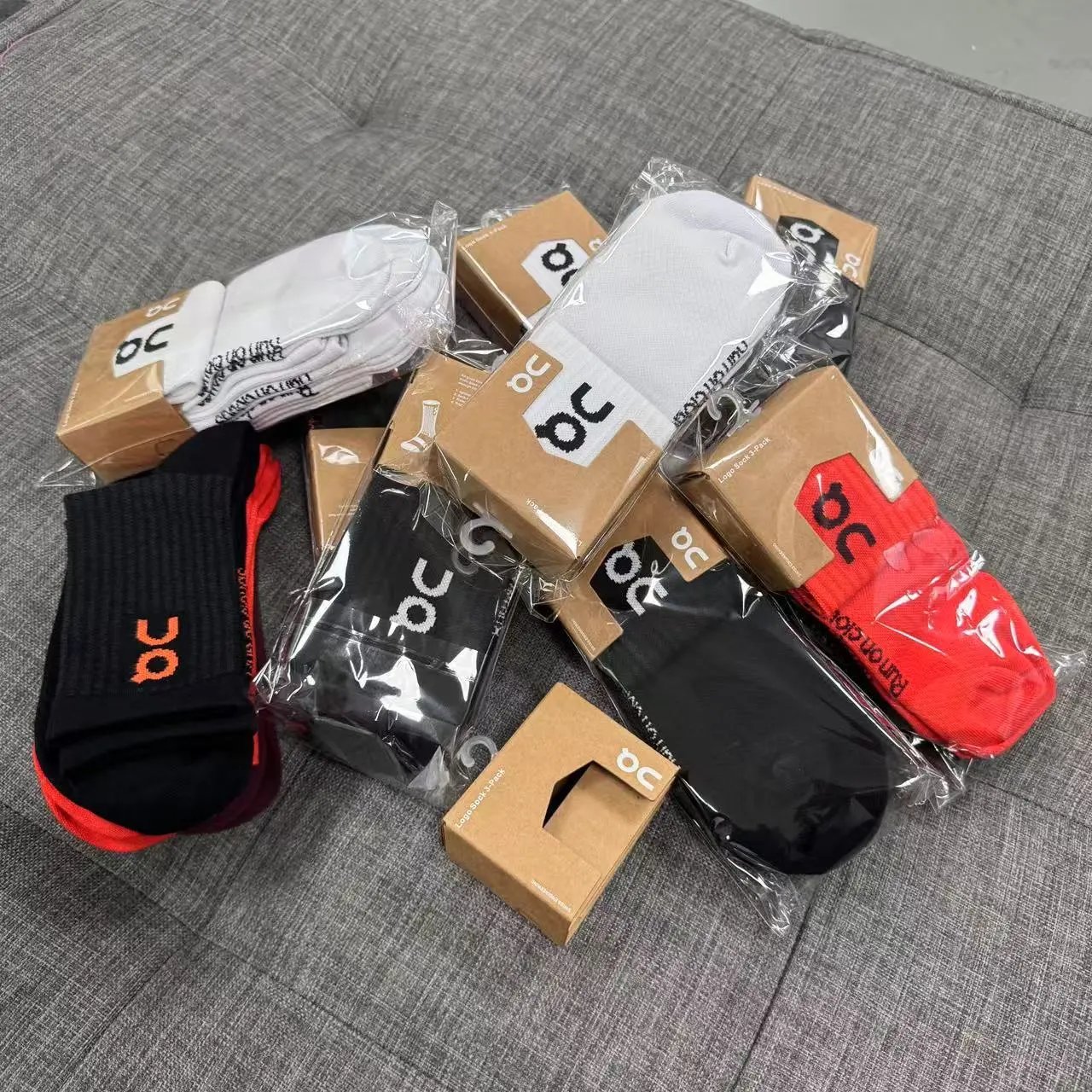 On Running Black and Red Socks Pack