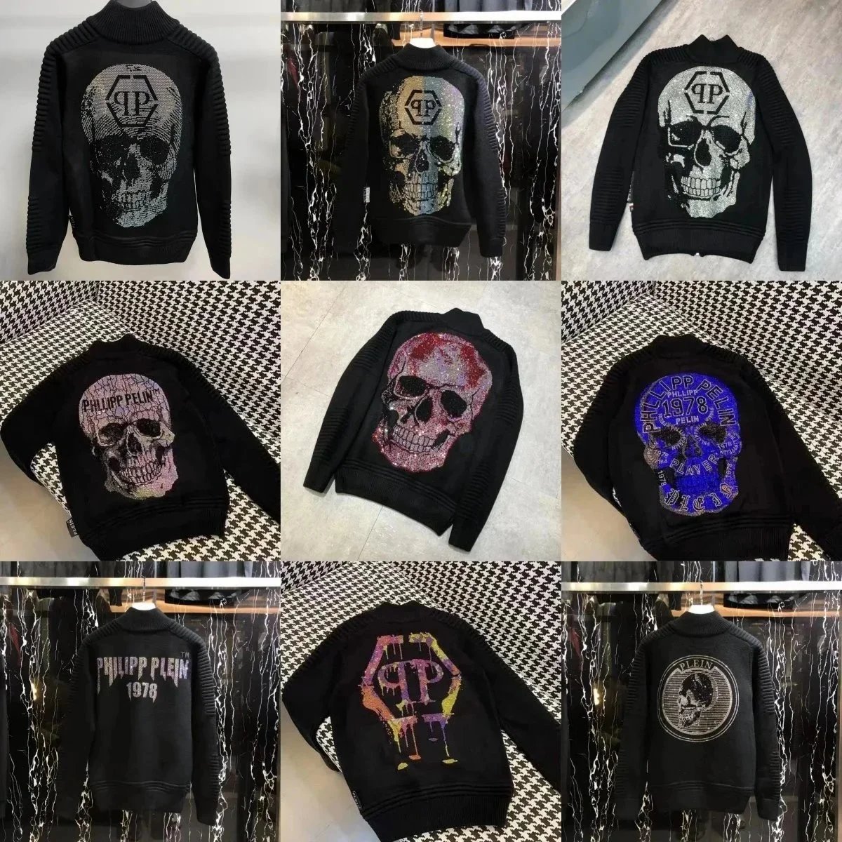 Philipp Plein Black Skull Knit Sweater