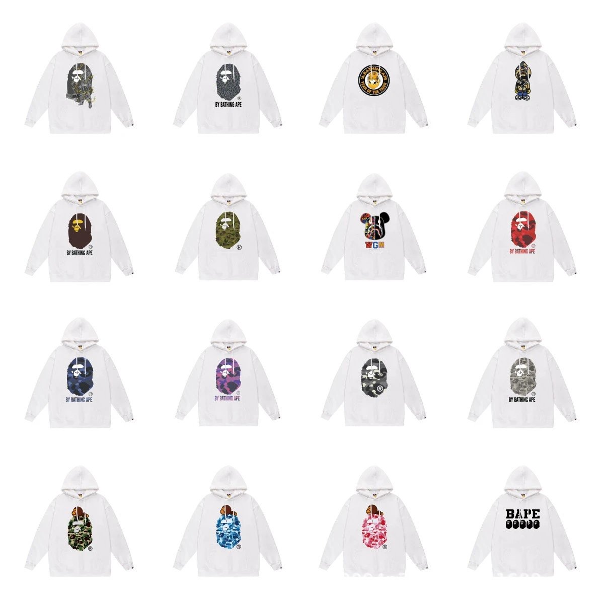 Bape White Hoodie wi