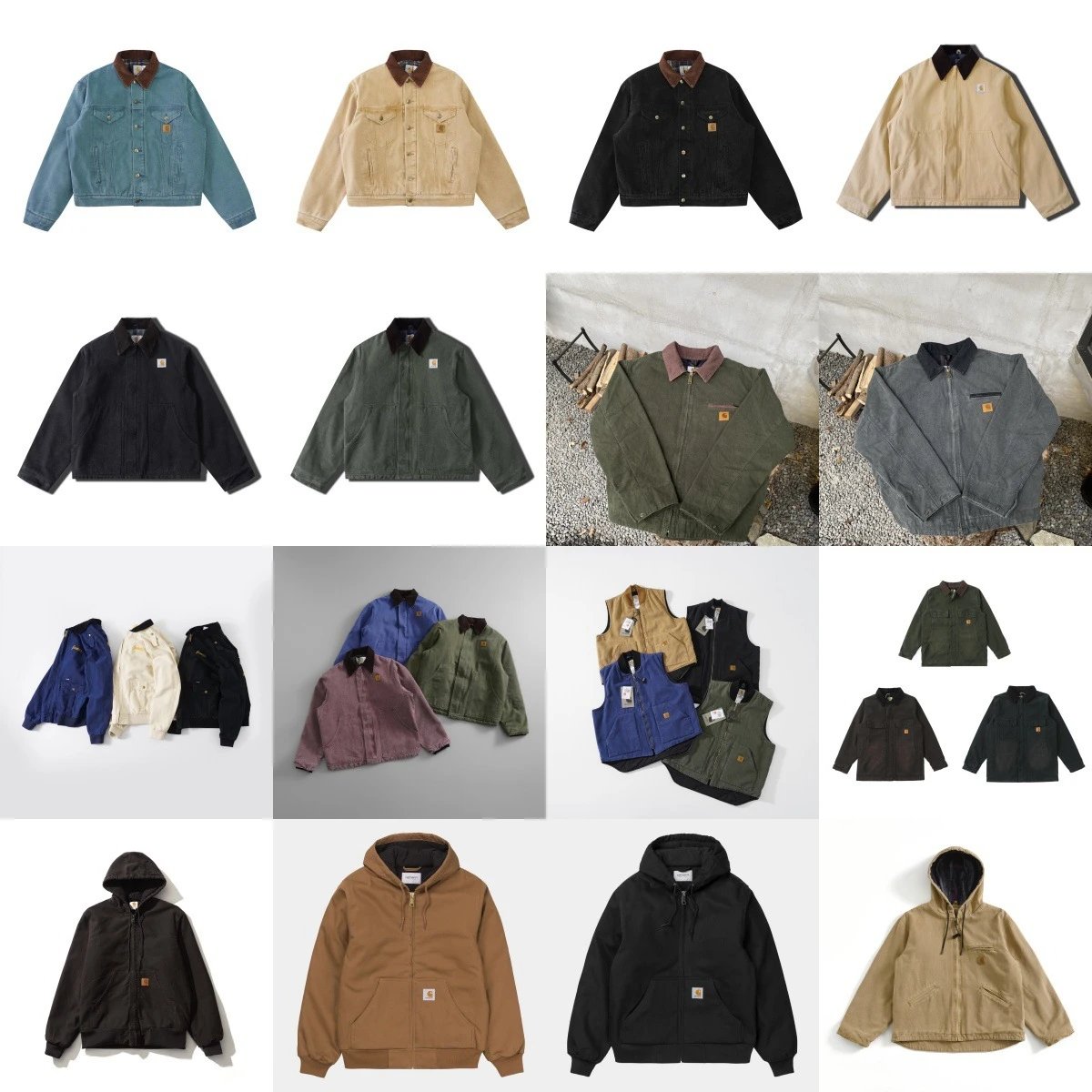 Carhartt Workwear Jacket and Hoodie Collection in Various Colors