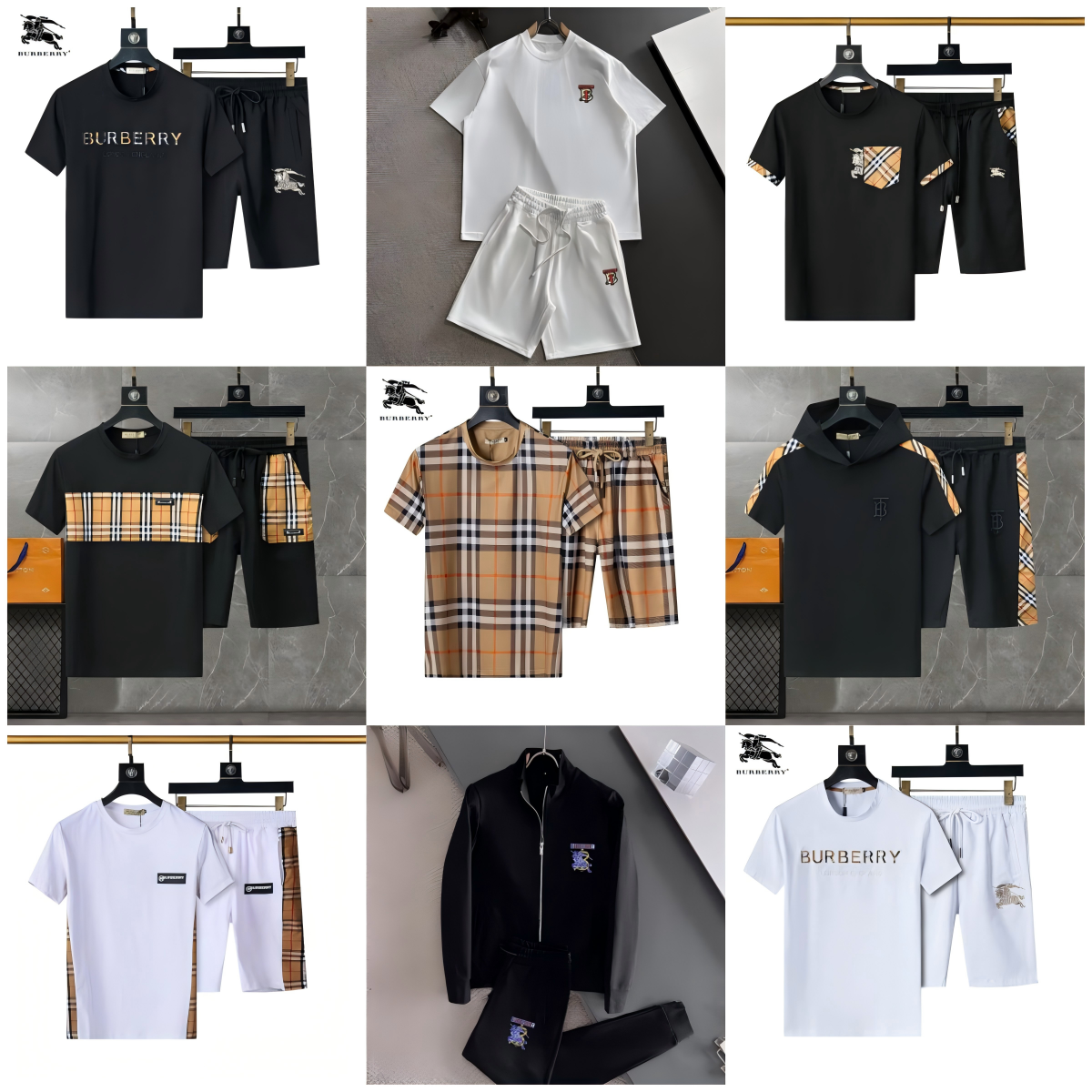 Burberry Black Short Sleeve T-Shirt and Shorts Set