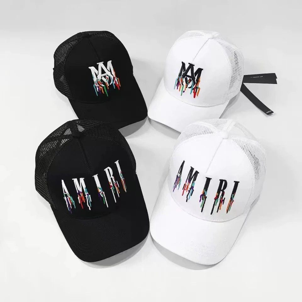 Amiri Black and White Trucker Caps