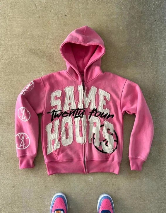 Pink Zip-Up Hoodie w