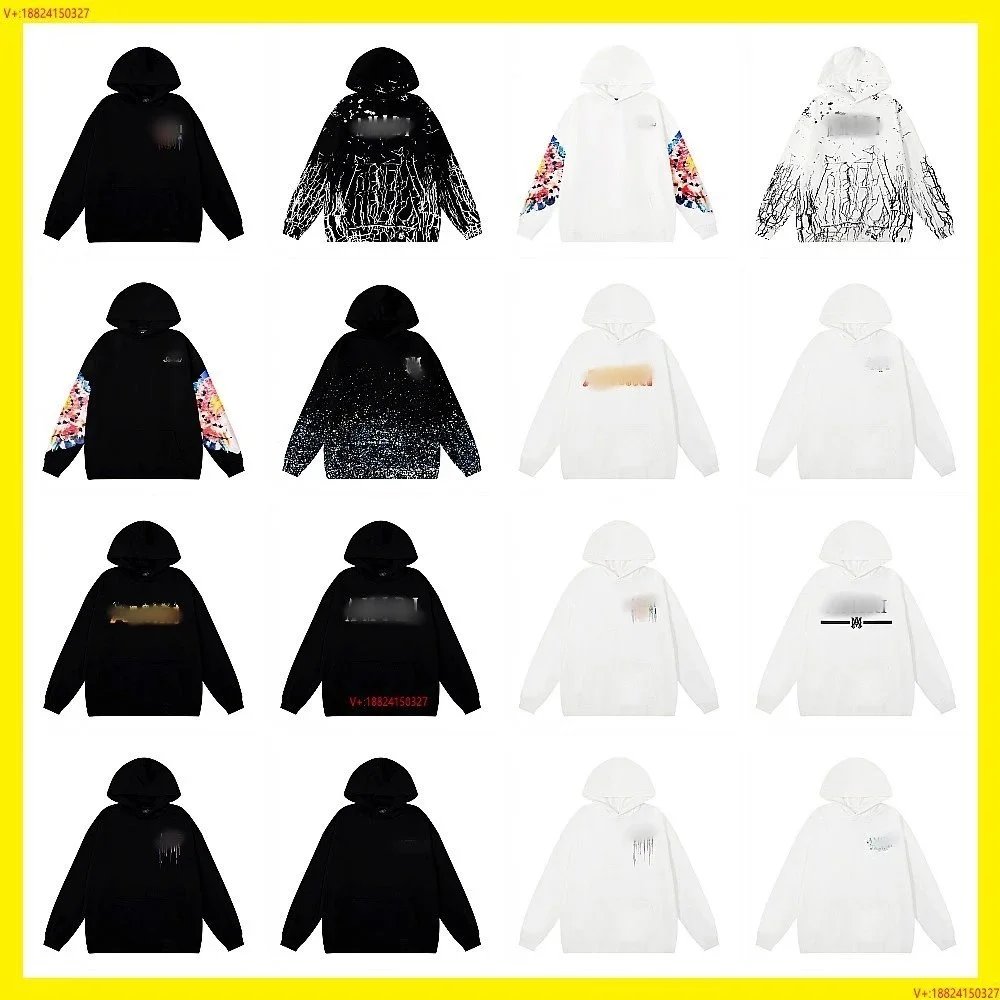 Black and White Hoodies with Abstract Art Design