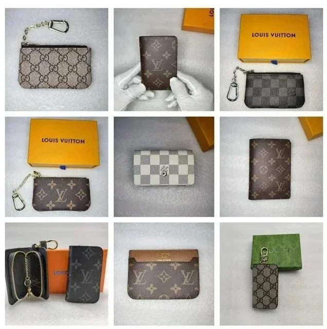 Louis Vuitton Monogram Wallet and Keychain Set