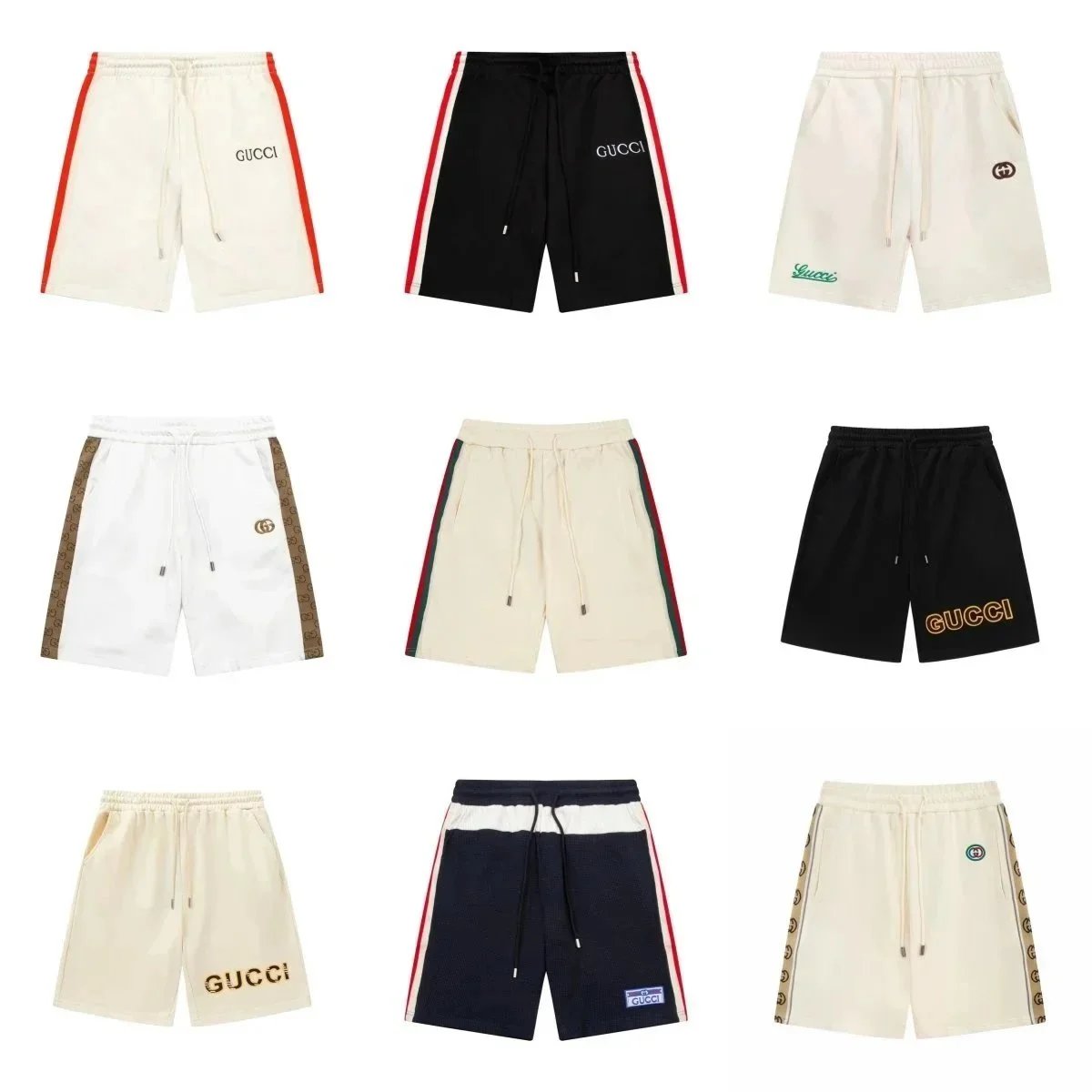 Gucci Color Block Drawstring Shorts