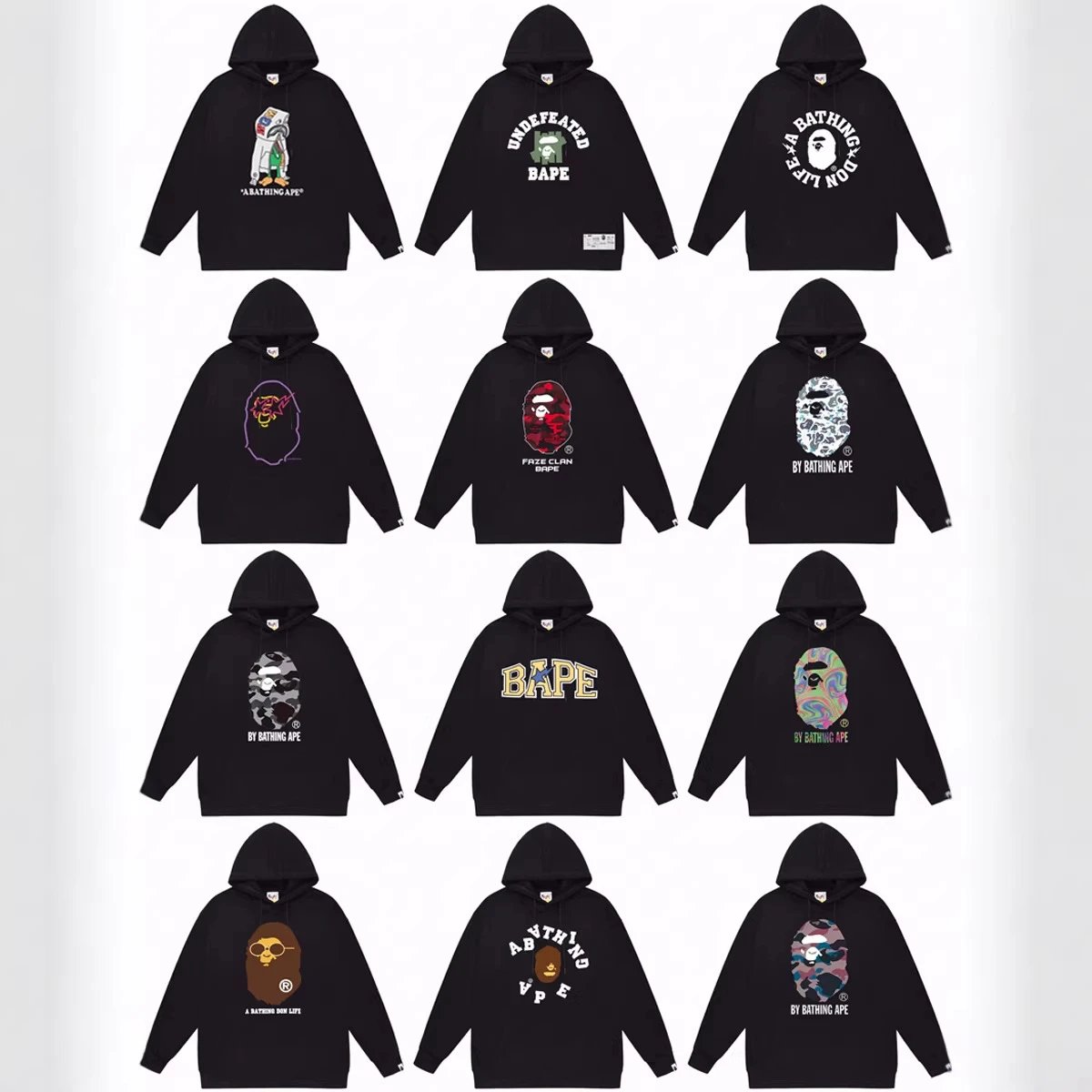 Bape Black Hoodie wi