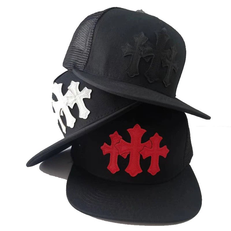 Black Cross Embroidered Trucker Hat
