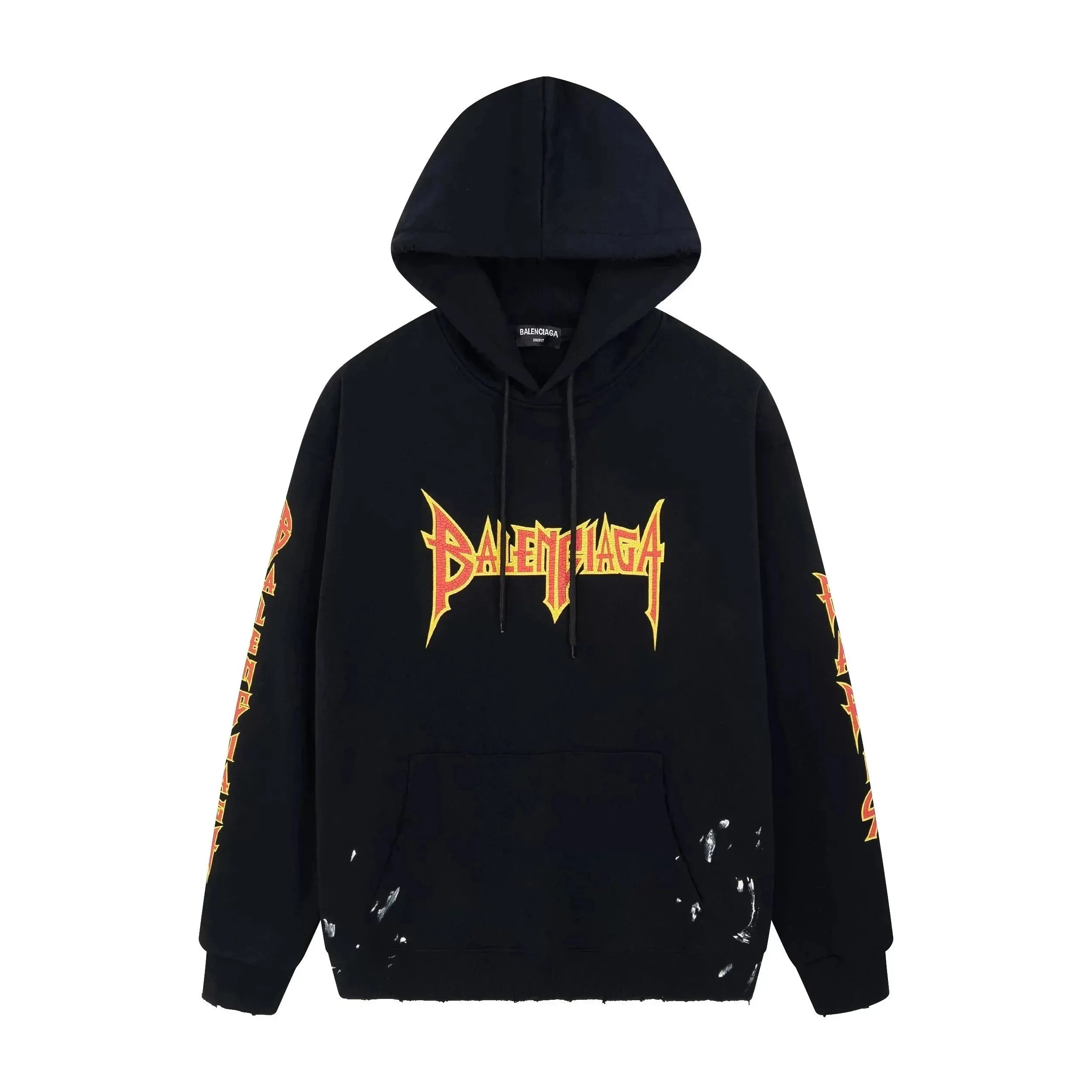Balenciaga Black Hoodie with Graphic Print