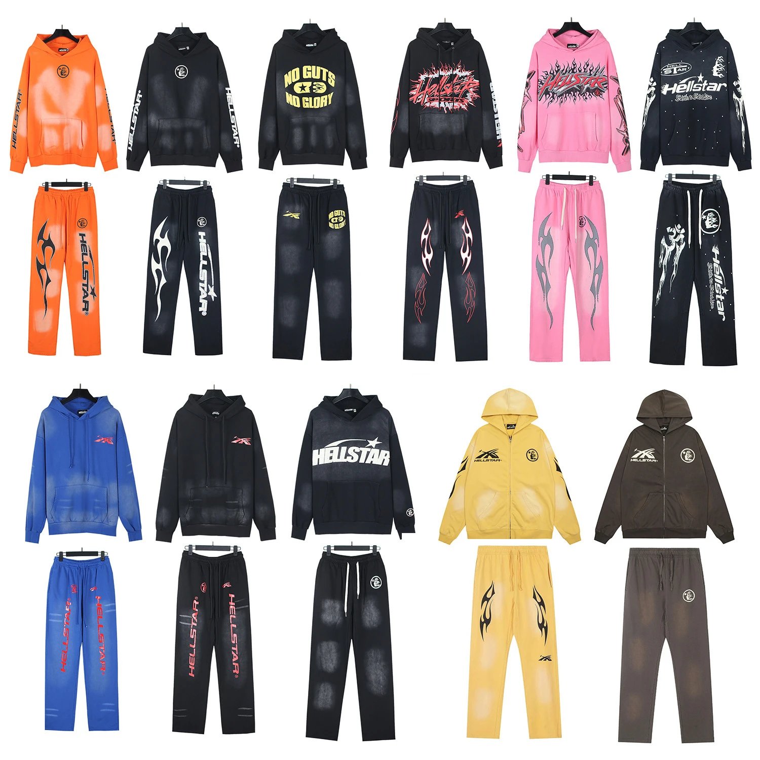 Hellstar Black Hoodie and Pants Set
