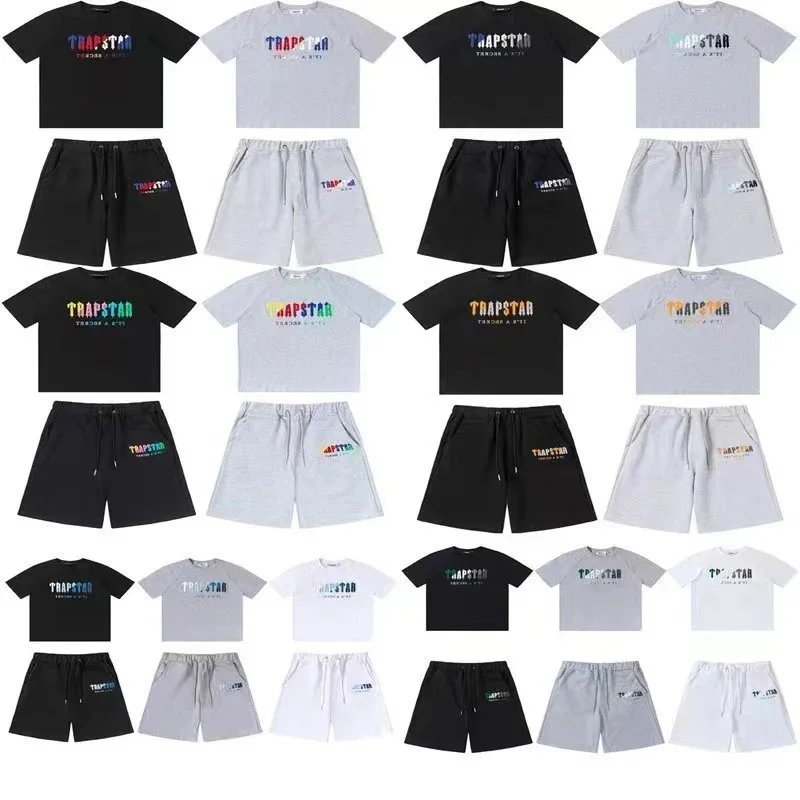 Trapstar Black and Grey T-Shirt and Shorts Set