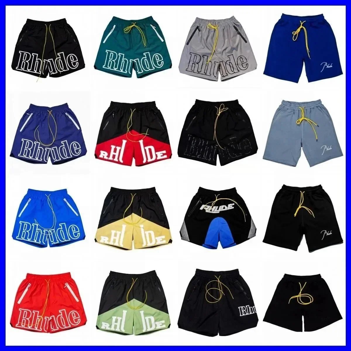 Rhude Black Drawstring Shorts