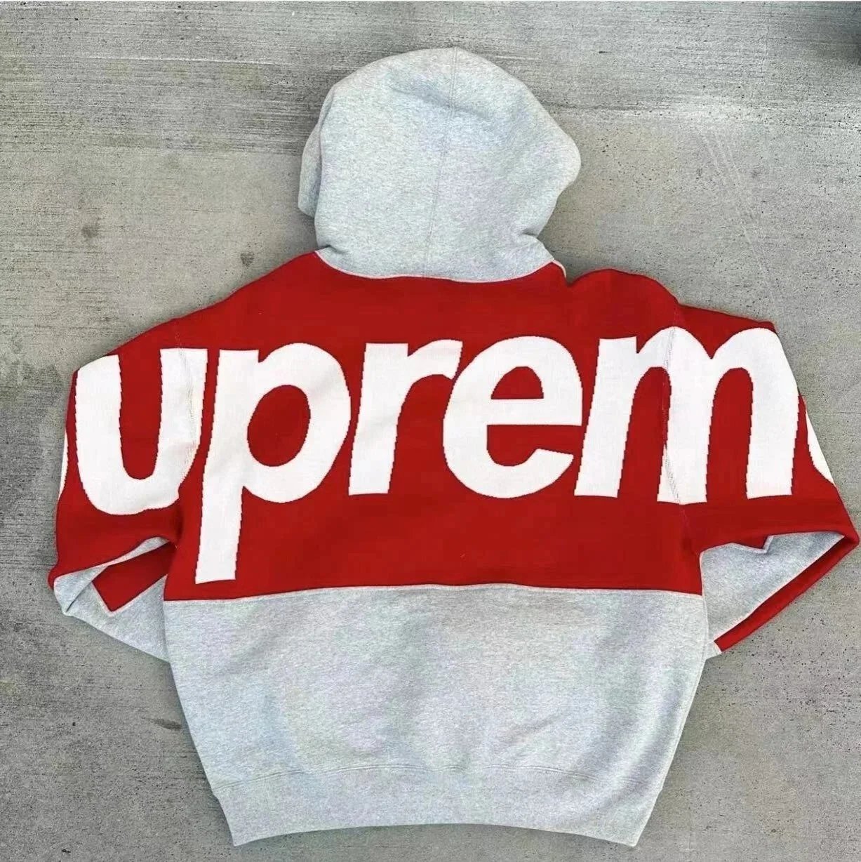Supreme Red and Grey Hoodie