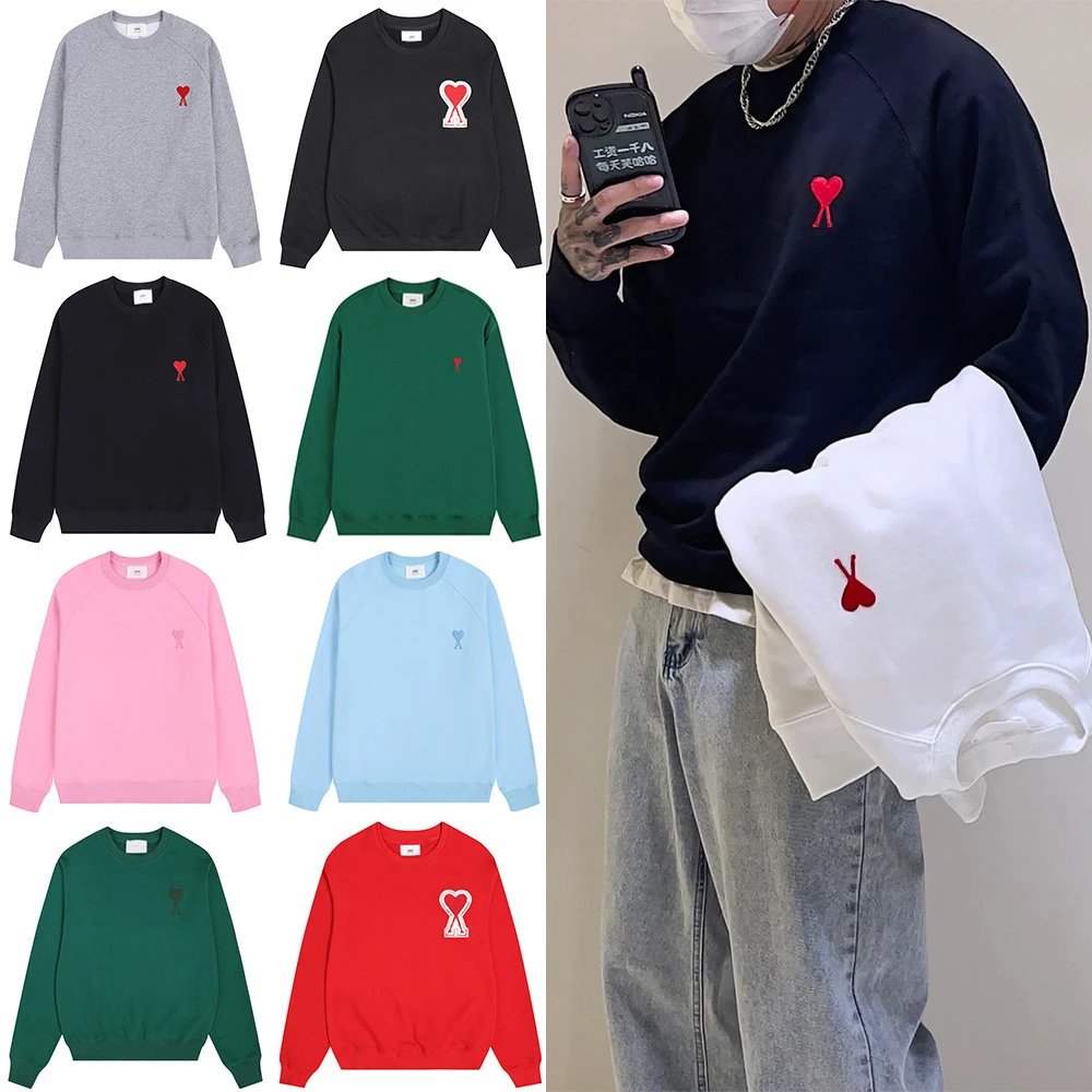 Ami Paris Red Heart Crewneck Sweatshirt