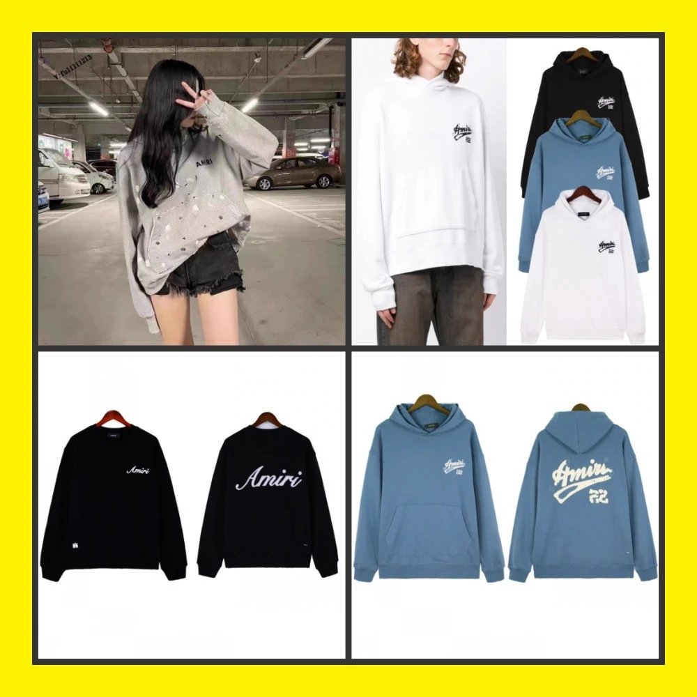 Amiri Grey Hoodie and Black Amiri Sweatshirt Combo
