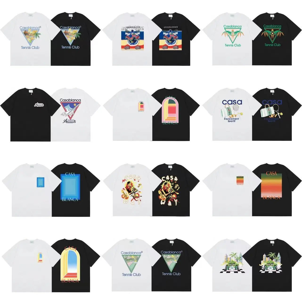 Casablanca Black White Graphic T-Shirt Collection