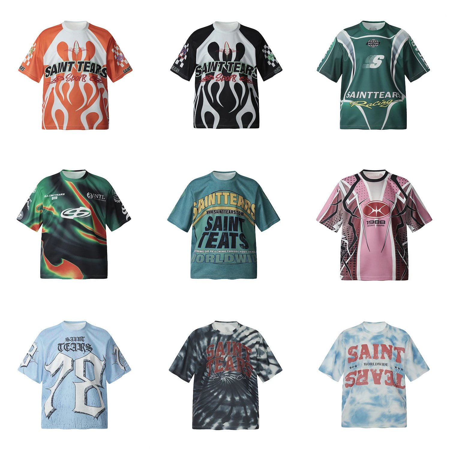 Saint Tears Colorful Graphic T-Shirt Collection