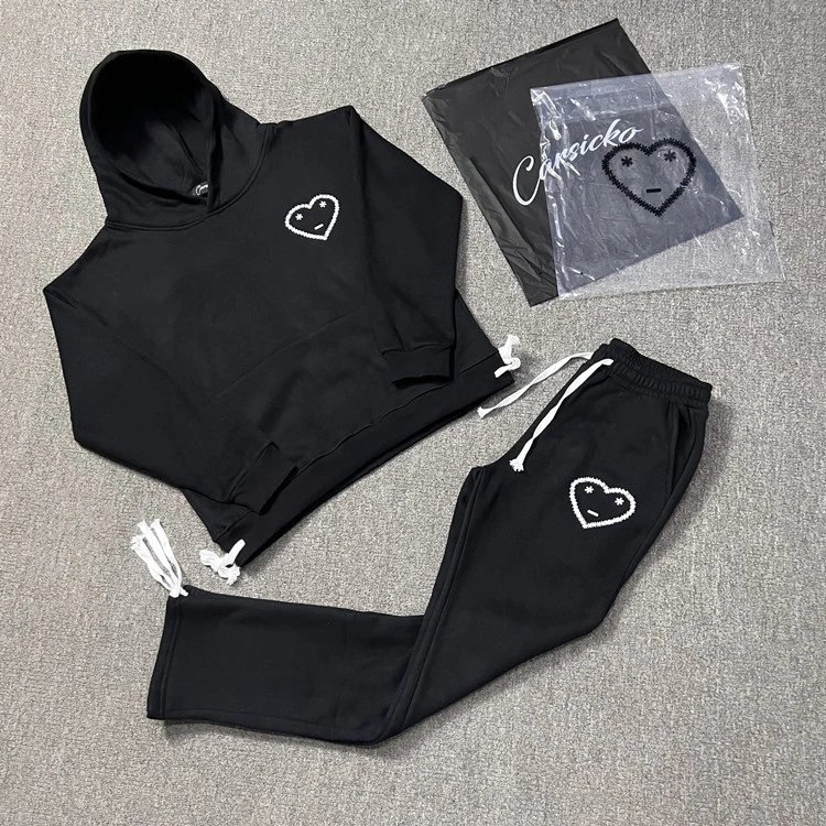 Cassicko Black Hoodie and Sweatpants Set