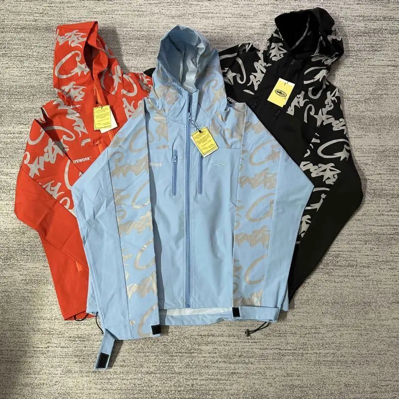 Itemwork Blue Hooded Windbreaker Jacket
