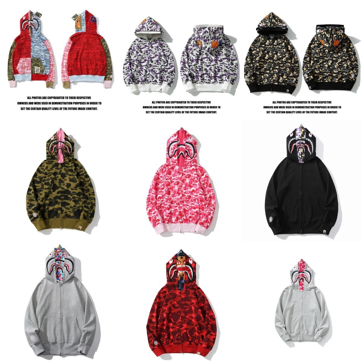 A Bathing Ape Shark Camo Zip-Up Hoodie