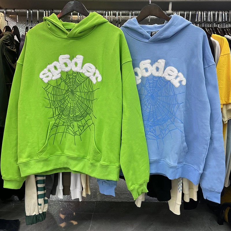 Spider Green and Blue Hooded Sweatshirts