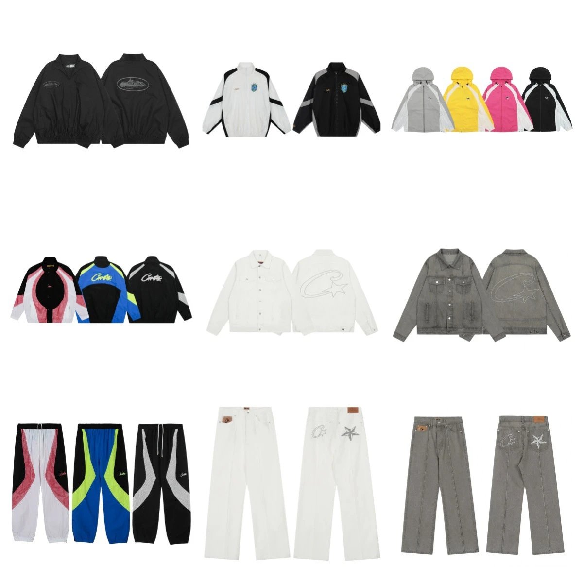 Circus Black Track Jacket and White Jeans Combo