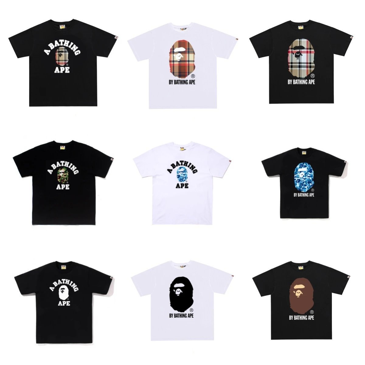 A Bathing Ape Black/White T-Shirt Collection