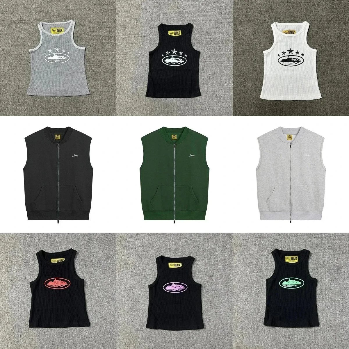 Gorillax Black Tank Top and Zip-Up Vest Set