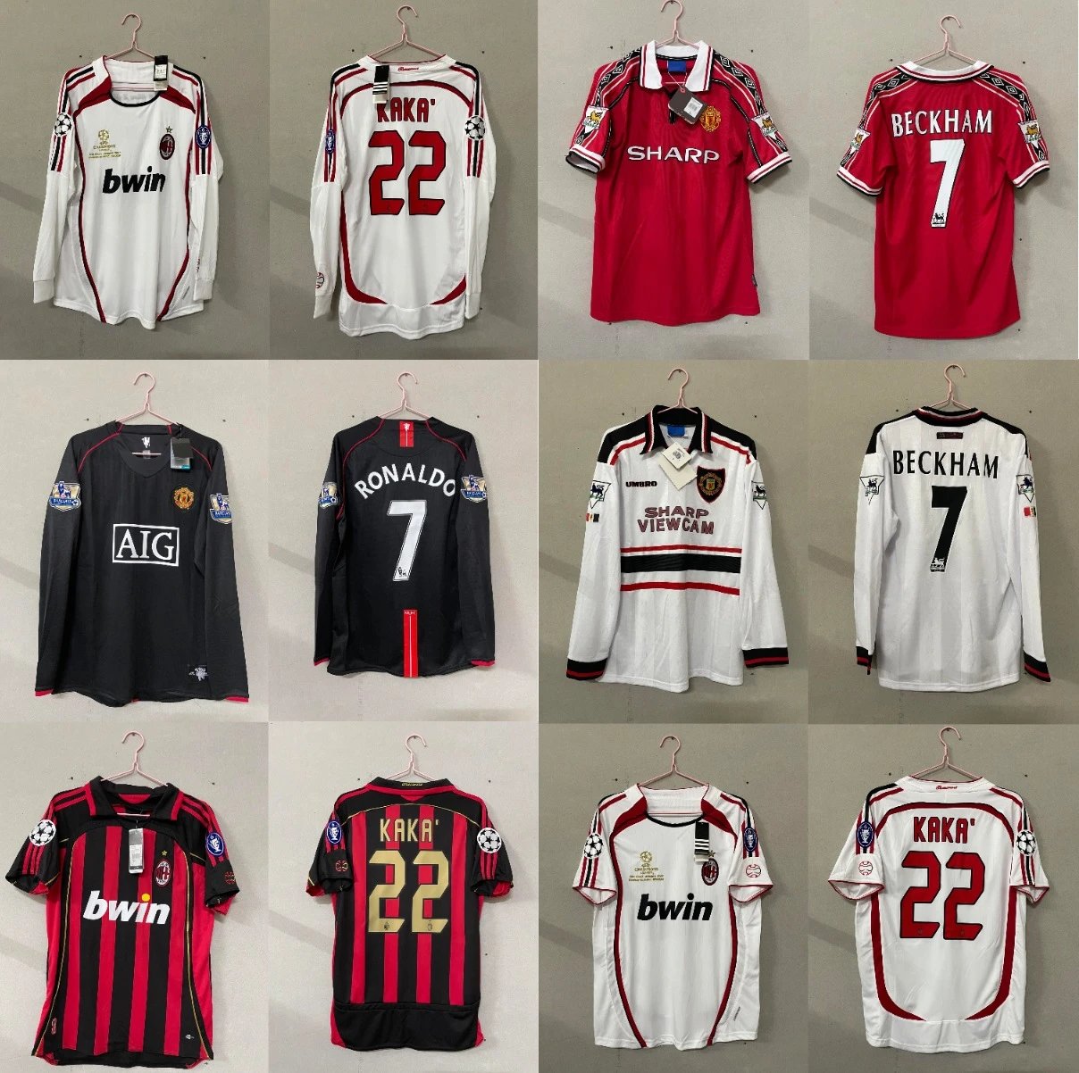 AC Milan Red and Black Striped Football Jersey