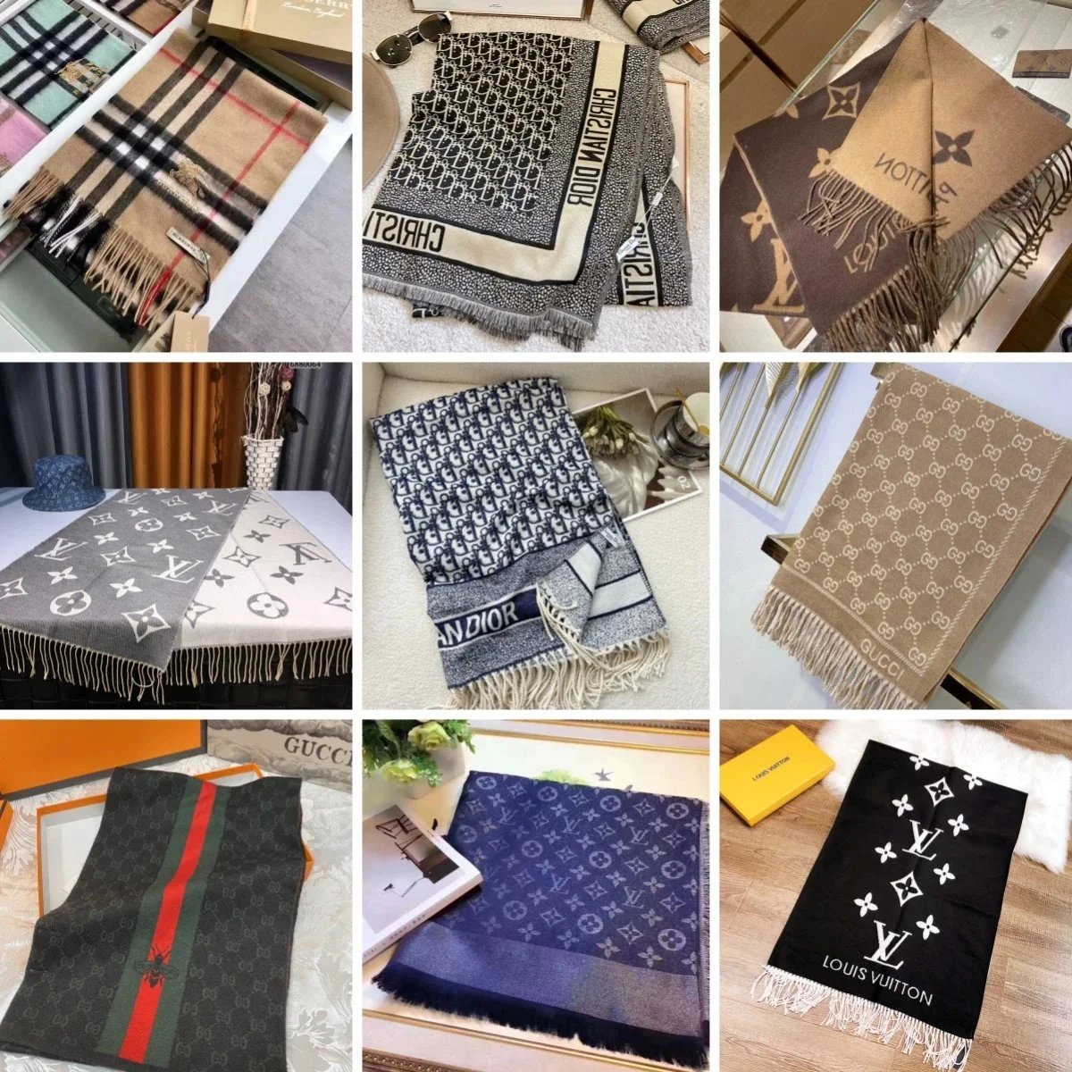 Louis Vuitton Black Monogram Scarf
