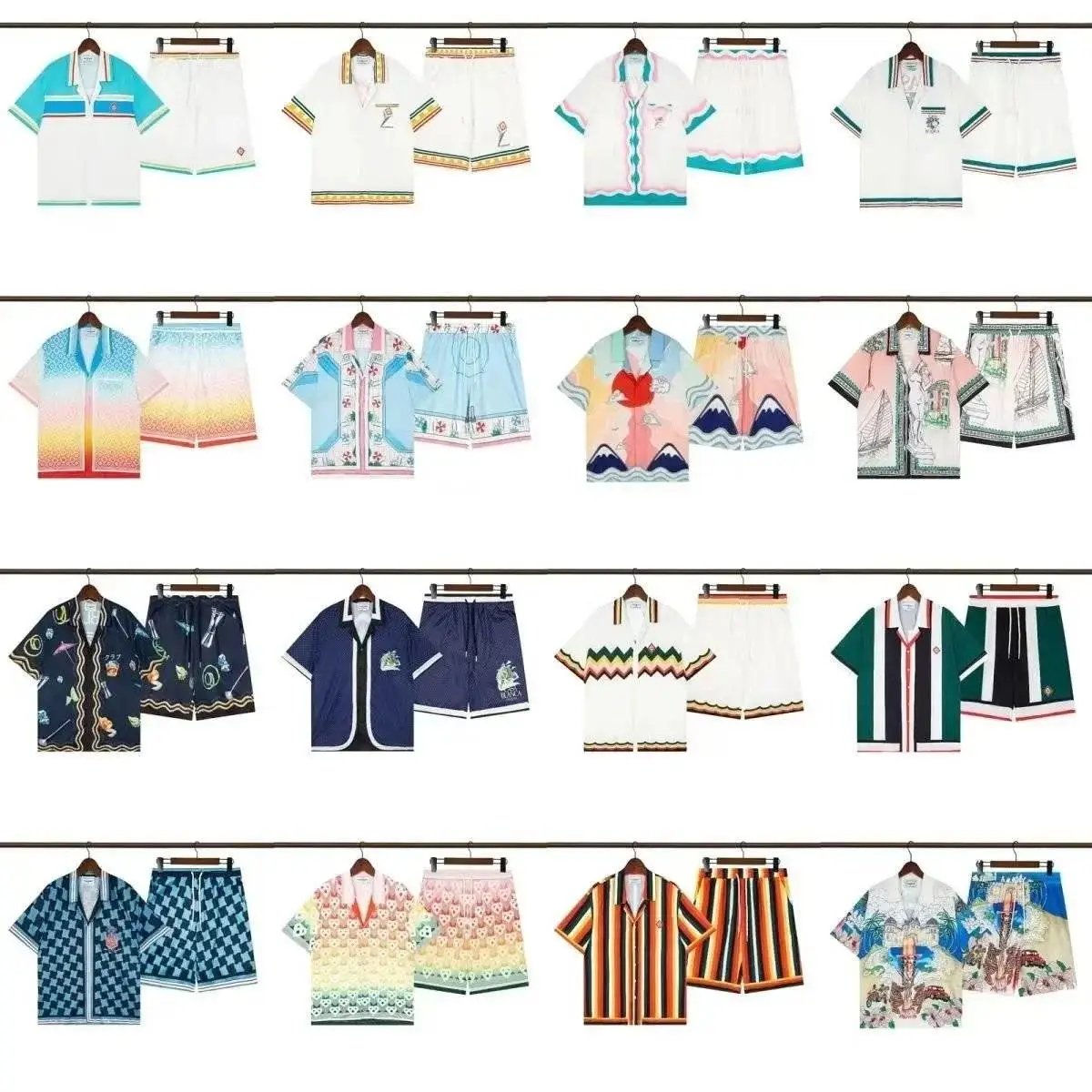 Printed Short Sleeve Shirt and Shorts Set