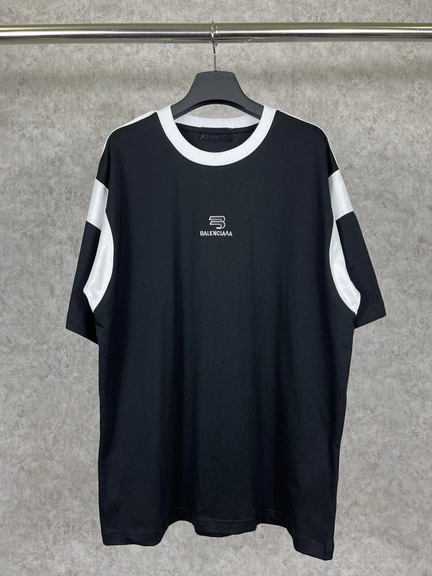 Balenciaga Black and White Short Sleeve T-Shirt