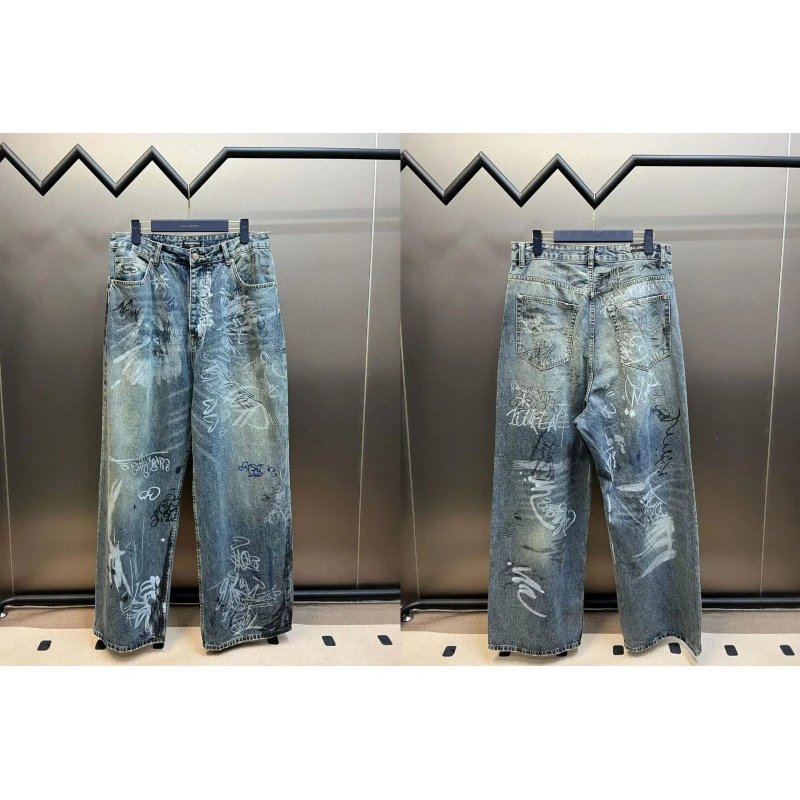 Designer Blue Graffiti Jeans