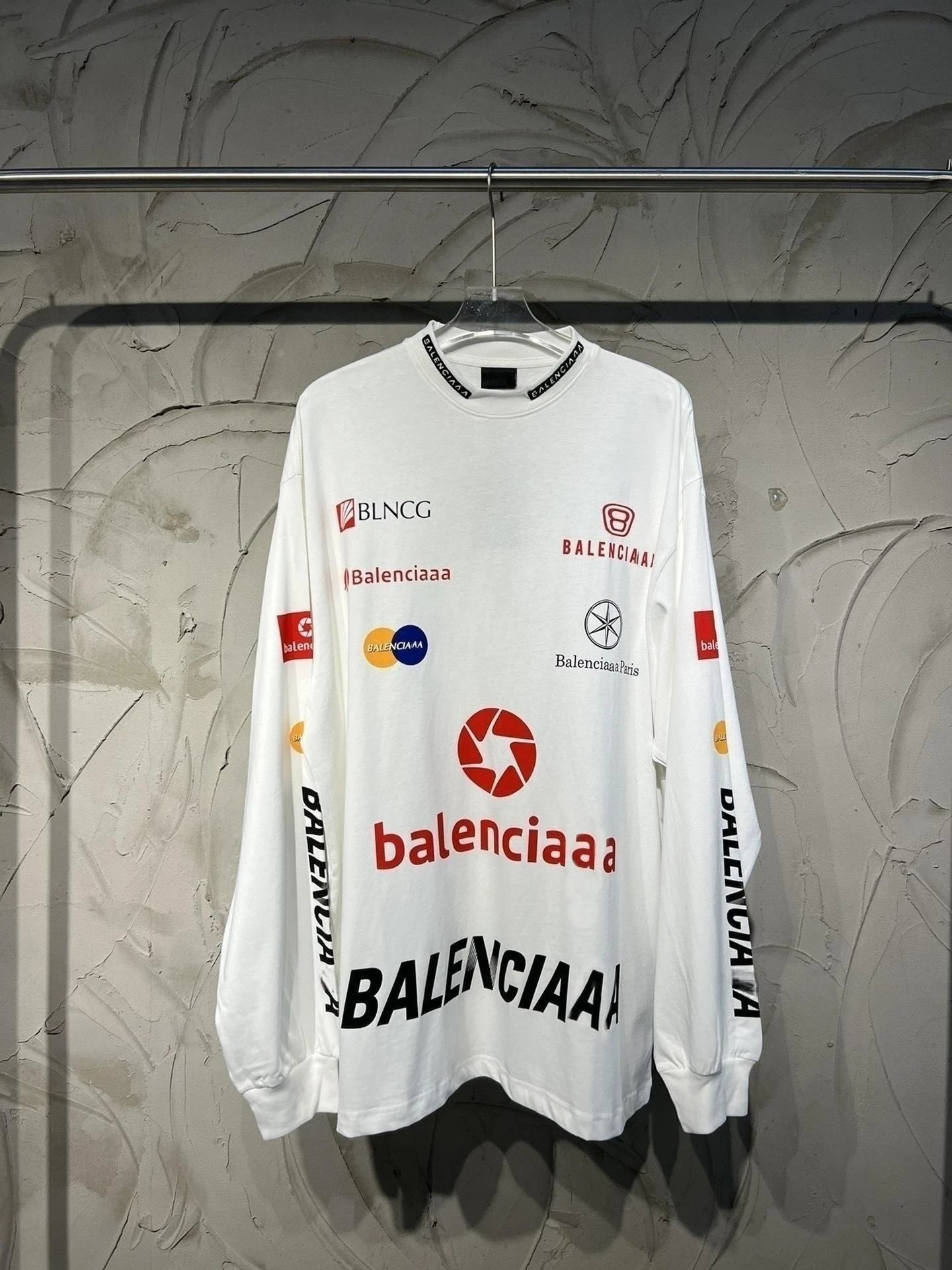 Balenciaga White Long Sleeve T-Shirt