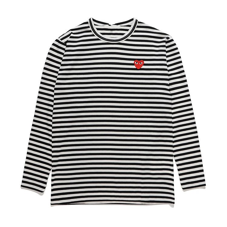Comme des Garçons Black and White Striped Long Sleeve T-Shirt