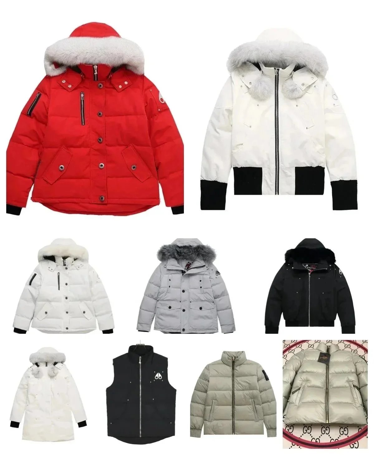 Mackage Red Puffer Jacket with Fur Hood