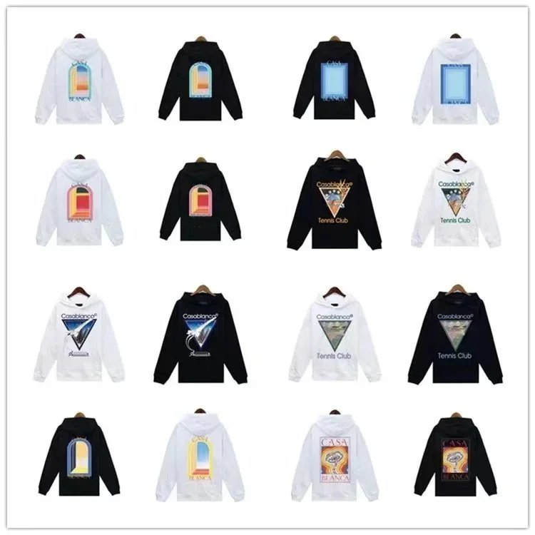 Casablanca White and Black Hoodies with Back Print Design