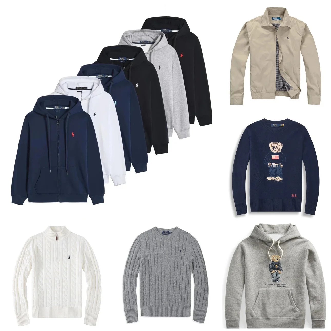 Ralph Lauren Navy Hoodie and Sweater Collection