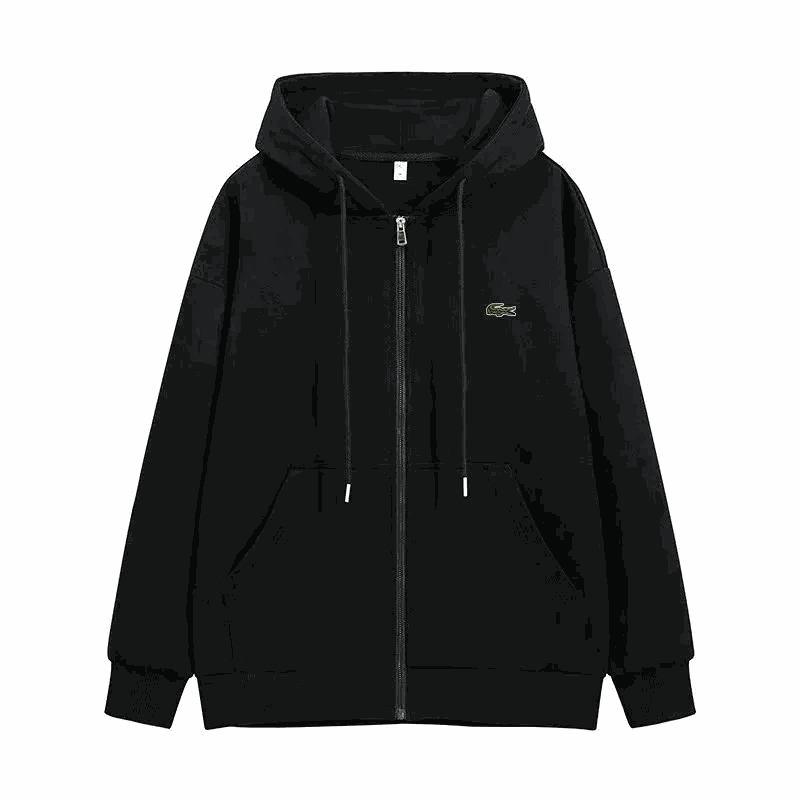 Lacoste Black Zip-Up Hoodie