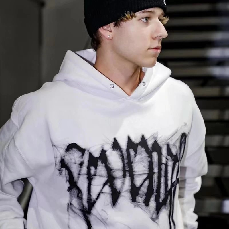 White Graphic Hoodie