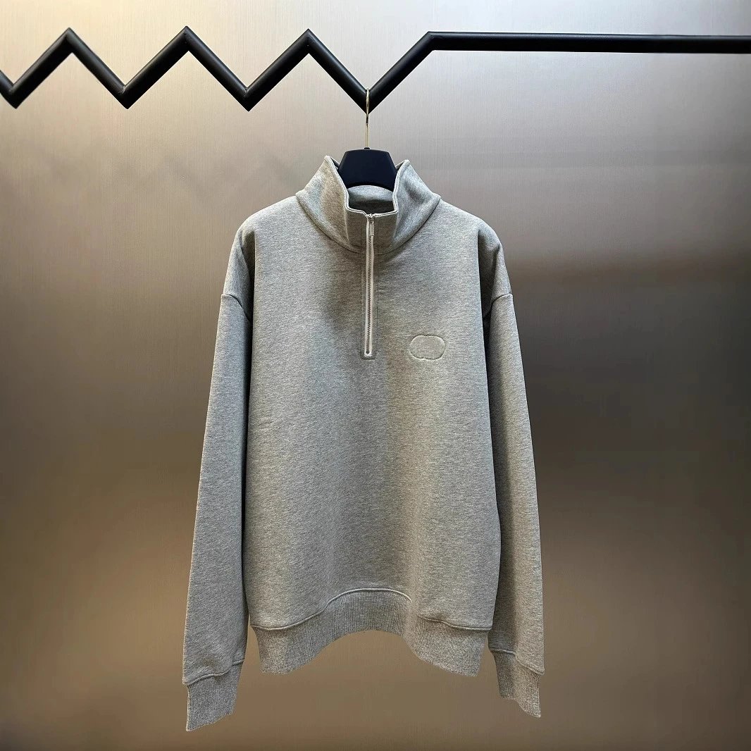 Gray High Neck Zip-U