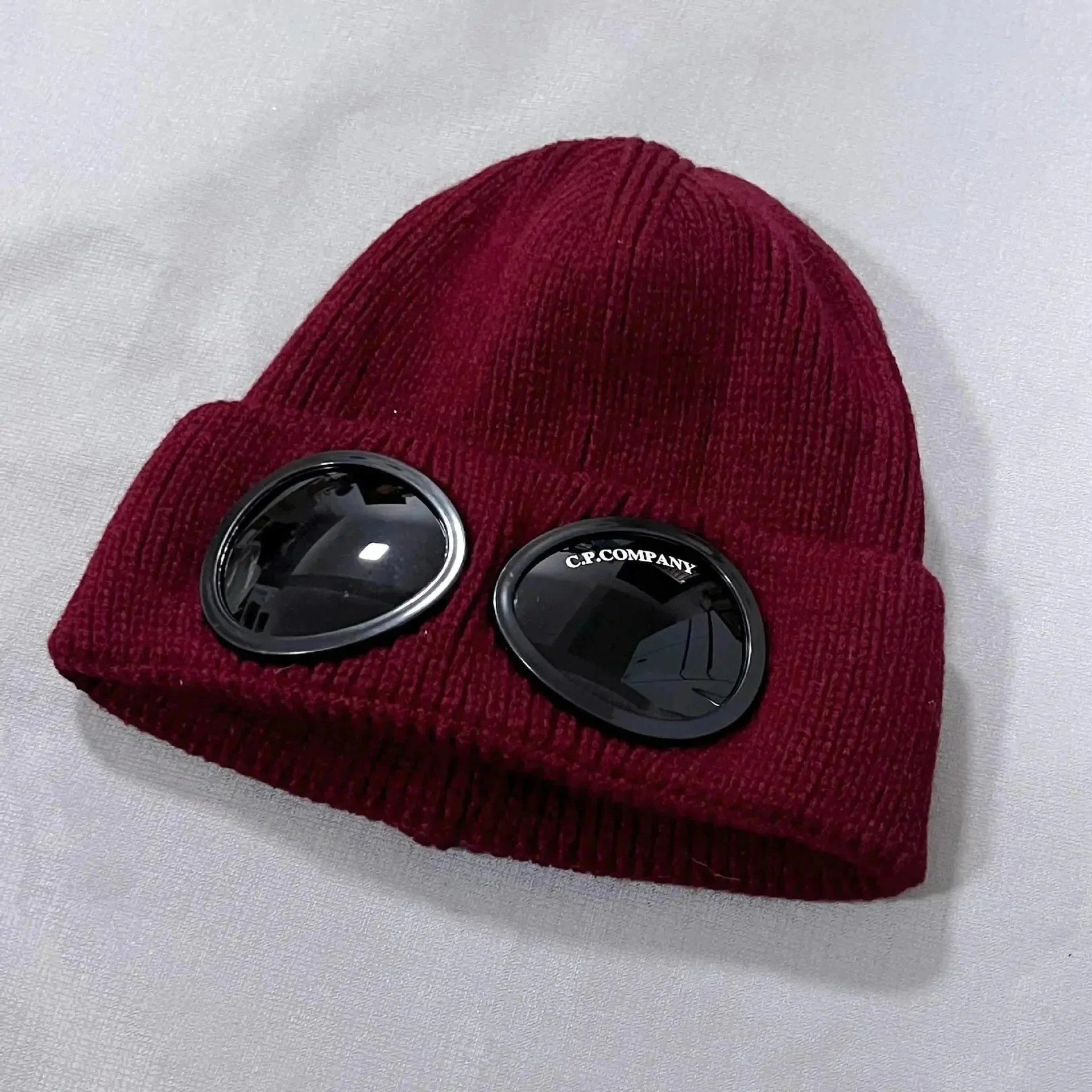 C.P. Company Red Knit Goggle Beanie