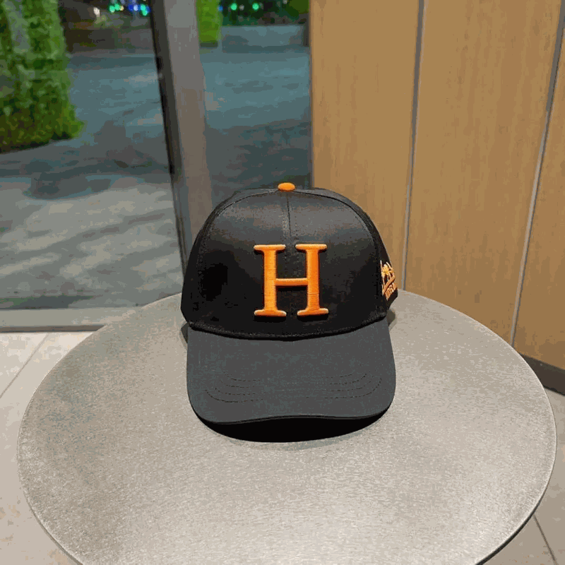 Hermès Black Orange Letter Cap