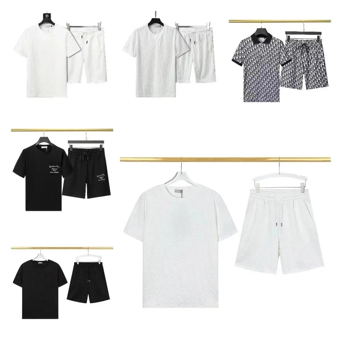 Dior White Short Sleeve T-Shirt and Shorts Set
